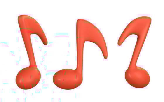 3d music note for music concept design in plastic cartoon style. Vector illustration