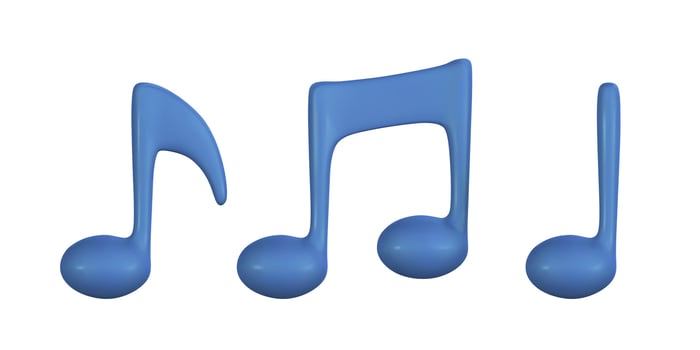 3d music note for music concept design in plastic cartoon style. Vector illustration