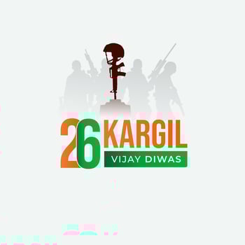 26th July Kargil Vijay Diwas Design Concept With Indian Flag and Army Social Media Post vector