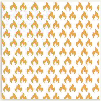 Orange fire pattern over white background vector