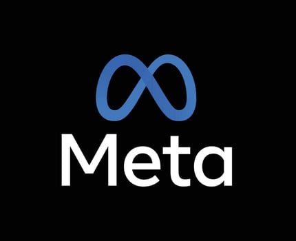 Meta Social Media Symbol Logo Design Vector Illustration With Black Background