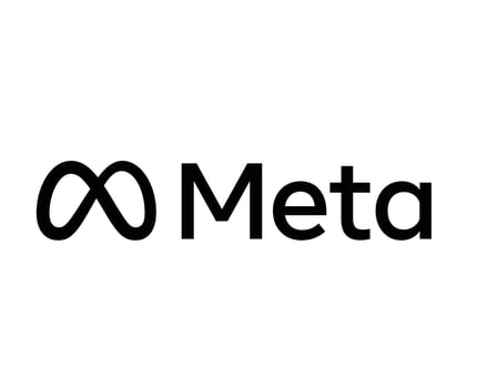 Meta Social Media Logo Symbol With Name Black Design Vector Illustration