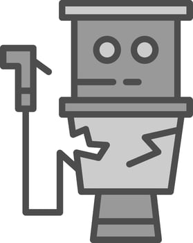 Damage Toilet Vector Icon Design