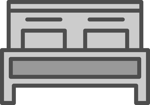 Double Bed Vector Icon Design