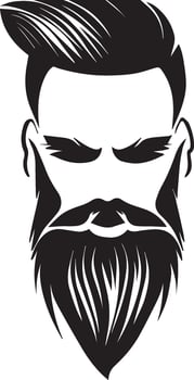 Beard face vector tattoo illustration