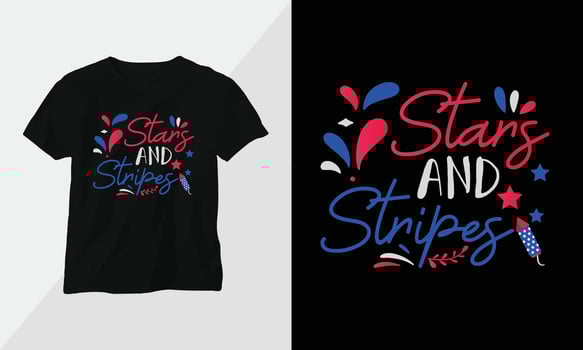 USA independence day lettering written with artistic calligraphic fonts and decorated with graphics vector