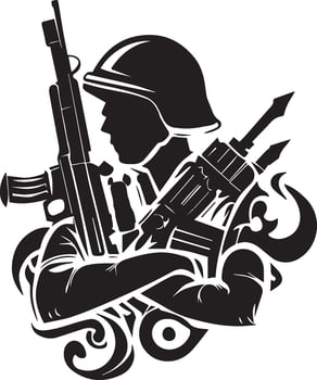 warrior man tattoo illustration vector