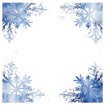 Watercolor snowflake frame. Illustration png