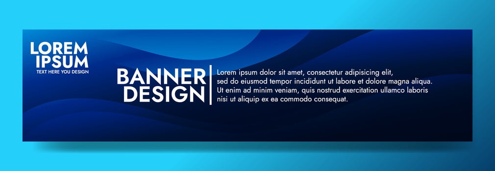 Abstract Gradient dark blue liquid Wave Banner Template vector