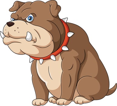 Cute bulldog cartoon on white background vector