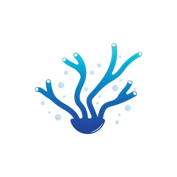 Coral Logo, Marine Plant Design Place Marine Animal, Seaweed Sea Vector