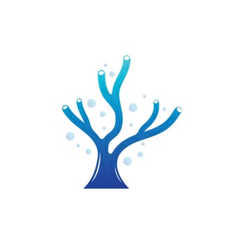 Coral Logo, Marine Plant Design Place Marine Animal, Seaweed Sea Vector