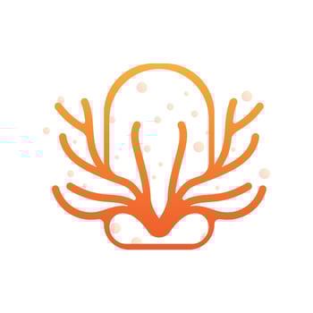 Coral Logo, Marine Plant Design Place Marine Animal, Seaweed Sea Vector