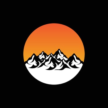 Mountain Logo, Nature Landscape View Design, Climbers And Adventure, Template Illustration vector
