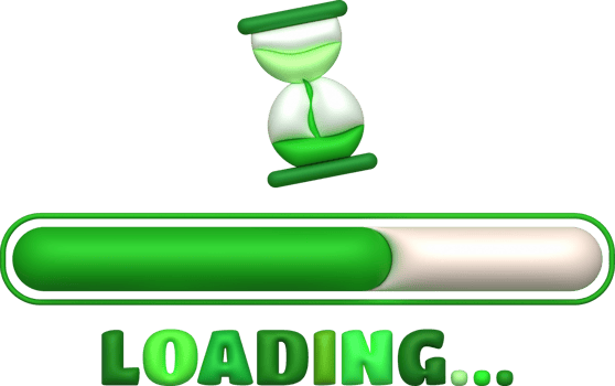 Loading bar and hourglass progress visualization Loading status collection Web design elements. 3d illustration. png