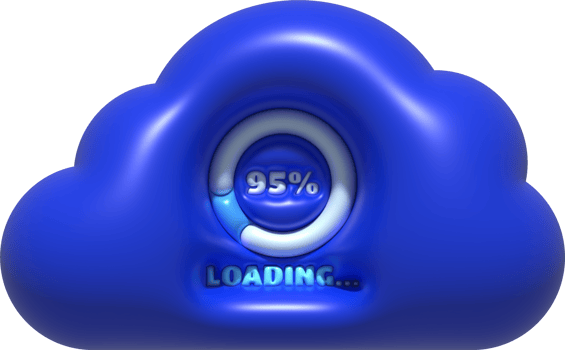 Loading bar and cloud progress visualization Loading status collection Web design elements. 3d illustration. png