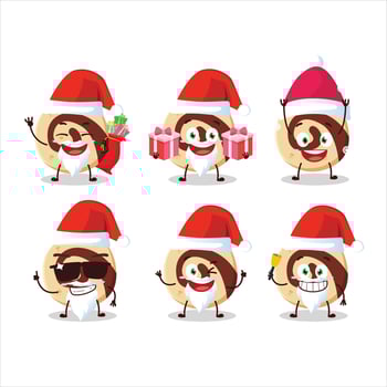 Santa Claus emoticons with spiral biscuit cartoon character vector