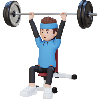 3D Sportsman Character Building Upper Body Strength with Overhead Bench Press Workout png