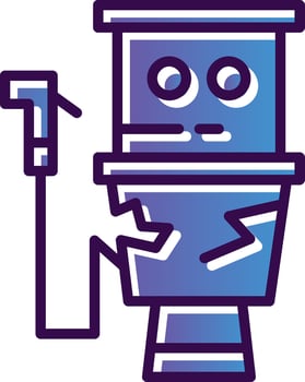 Damage Toilet Vector Icon Design