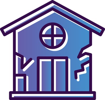 Damage House Vector Icon Design