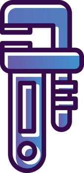 Pipe wrench Vector Icon Design
