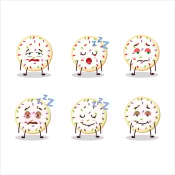 Cartoon character of sugar cookies with sleepy expression vector