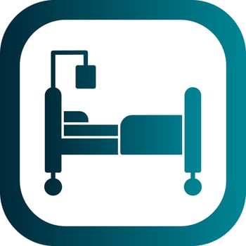 Hospital bed Vector Icon Design