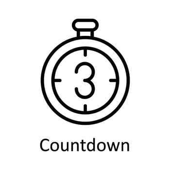 Countdown Vector  outline Icon Design illustration. Online streaming Symbol on White background EPS 10 File