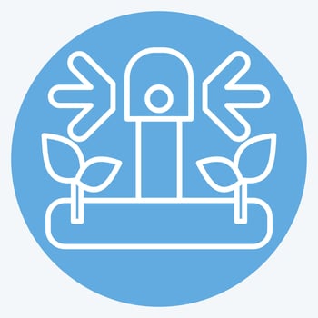 Icon Irrigation. related to Agriculture symbol. blue eyes style. simple design editable. simple illustration vector