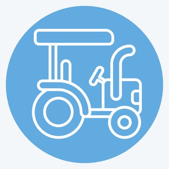 Icon Tractor. related to Agriculture symbol. blue eyes style. simple design editable. simple illustration vector