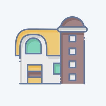 Icon Barn. related to Agriculture symbol. doodle style. simple design editable. simple illustration vector