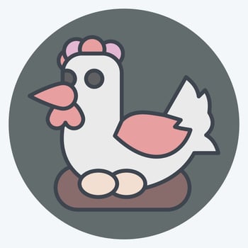 Icon Chicken. related to Agriculture symbol. color mate style. simple design editable. simple illustration vector