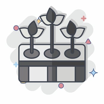 Icon Hydroponic Gardening. related to Agriculture symbol. comic style. simple design editable. simple illustration vector