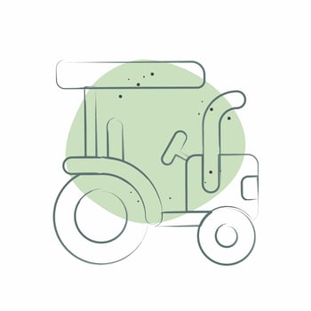 Icon Tractor. related to Agriculture symbol. Color Spot Style. simple design editable. simple illustration vector