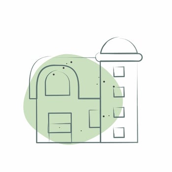 Icon Barn. related to Agriculture symbol. Color Spot Style. simple design editable. simple illustration vector