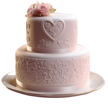 Delicious decorated fondant cake on png background
