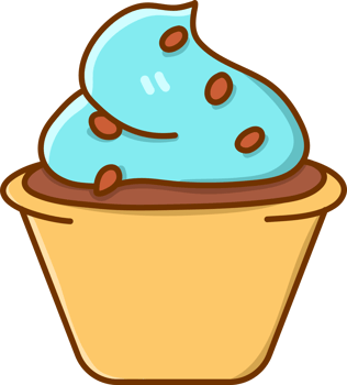 cupcakes in cartoon doodle style png
