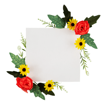 Invitation card with floral frame copy space png