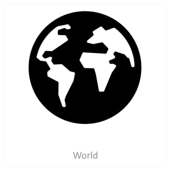 World and earth icon concept vector