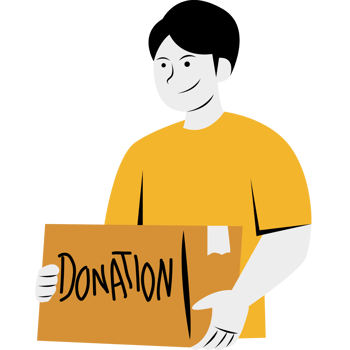 Volunteer Holding Box Donations png