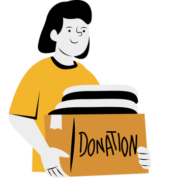 Volunteer Holding Box Donations png