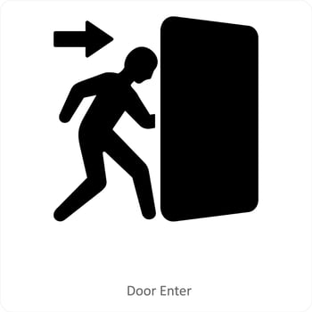 Door Enter and entrance icon concept vector