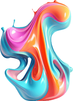 Abstract 3d colorful fluid shape. png