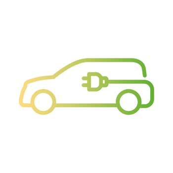 Electric car icon. Hybrid vehicle pictogram. Line electric car vector