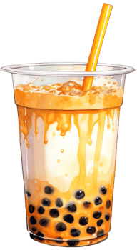 Taiwan milk tea with bubbles, Watercolor png