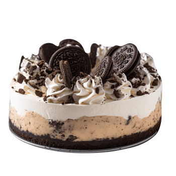 Delicious decorated chocolate cookies cheesecake isolated on transparent background png