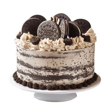 Tasty chocolate cookies and cream cheesecake isolated on transparent background png
