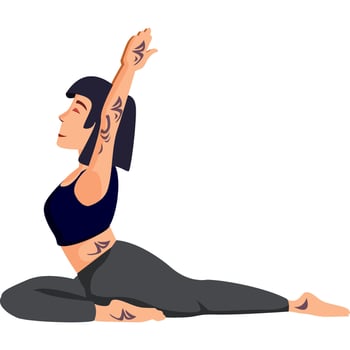 pigeon yoga asana pose vector
