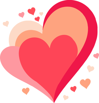heart with love in flat style isolated on background png