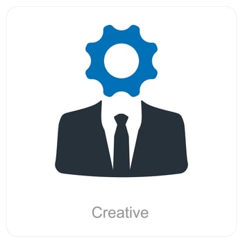 Creative and business management icon concept vector
